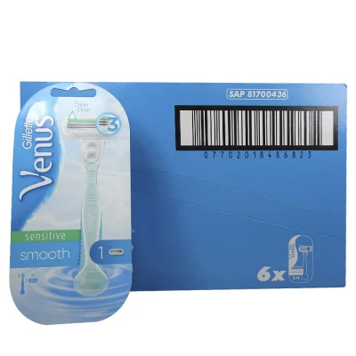 Gillette Venus razor 3 blades 1 u. Smooth Sensitive minibox.