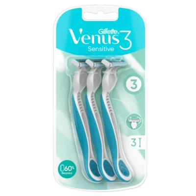 GILLETTE RAZORS VENUS 3 3pcs SENSITIVE