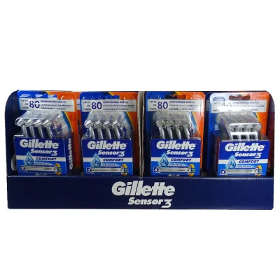 Gillette Sensor 3 display 24 u. Razor 8 u.