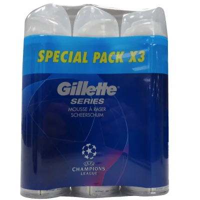 Gillette Series shave foam 3X250 ml. Champions League.