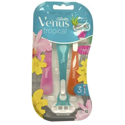 Gillette Venus razor 3 u. 3 blades tropical.
