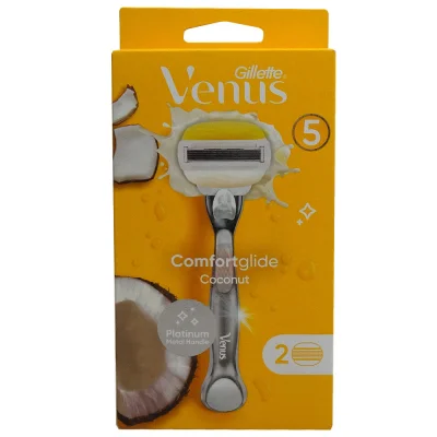 Gillette Venus razor 1 u. 5 blades + 2 refill. Comfortglide Coconut.