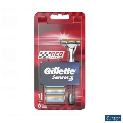 Gillette Sensor 3 Red Edition 1 Handle 6 Refill Blades