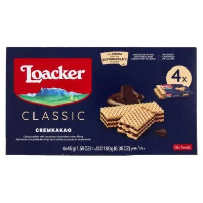 Loacker Wafer Cremkakao Gr.45 Pz.4