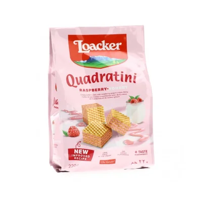 Loacker Quadratini 220gr Rasperry & Yoghurt