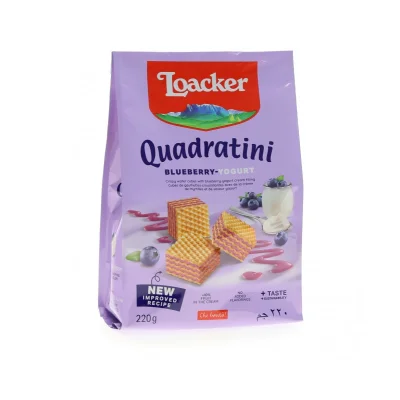 Loacker Quadratini 220gr Blueberry & Yoghurt