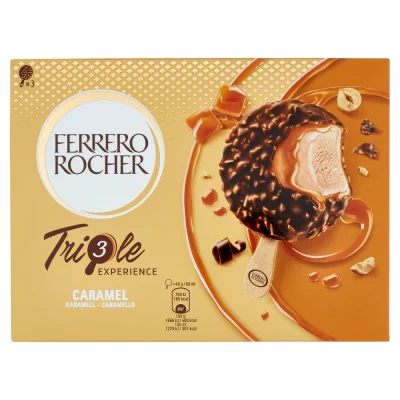 Ferrero Rocher Ice Cream Stick Triple Experience Caramel 3-Pack