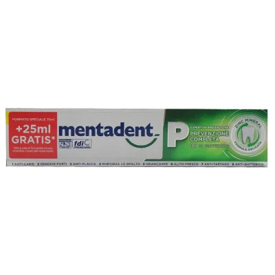 Mentadent toothpaste 100 ml. Complete prevention.