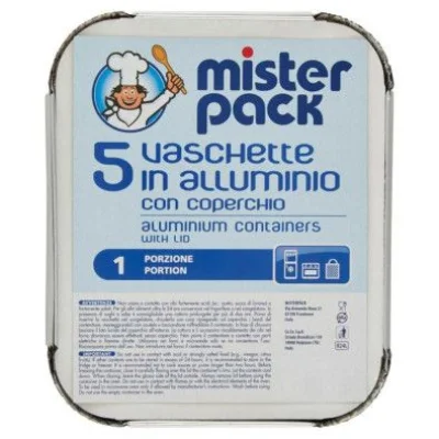 Mister Pack Vaschette con Coperchio 1 Porzione Pz.5