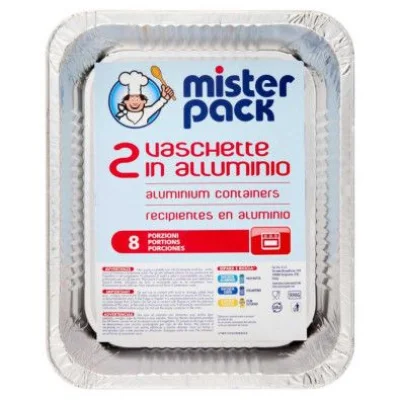 Mister Pack Contenitori Alluminio 8 Porzioni Pz.2