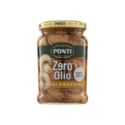 Ponti "Zero Olio" 300gr Grilled Whole Mushrooms