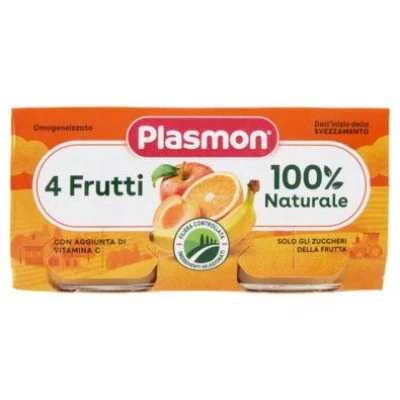 Plasmon Omogeneizzato Frutta 4 Frutti Gr.104X2
