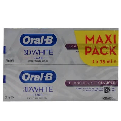 Oral B toothpaste 2X75 ml. 3D White Glamorous Shine.