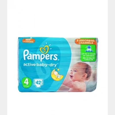 PAMPERS ACTIVE BABY DRY Νο4 8-14kg 42T X 2