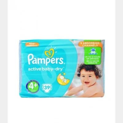 PAMPERS ACTIVE BABY DRY Νο4+ 9-16kg 39T