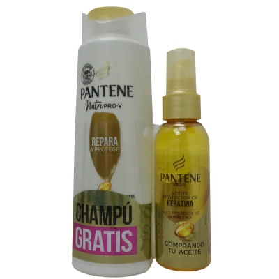 Pantene shampoo 250 ml. Repair and protect + keratin oil protector 100 ml.