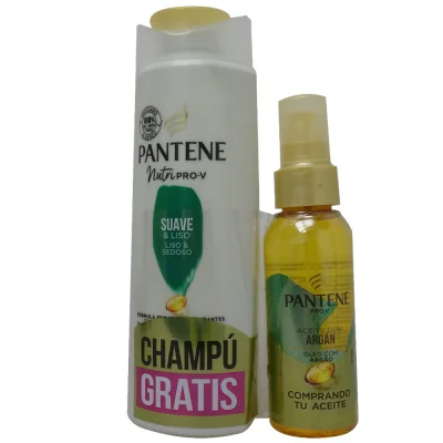 Pantene shampoo 250 ml. Smooth and silky + argan oil 100 ml.