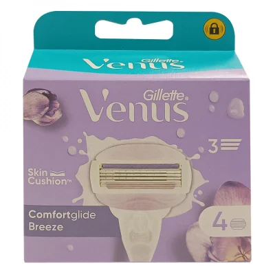 Gillette Venus refill 4 u. 3 blades. Comfortglide breeze.