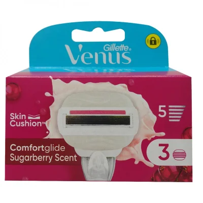Gillette Venus refill 3 u. 5 blades. Comfortglide Sugarberry scent.
