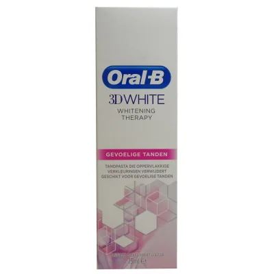 Oral B toothpaste 75 ml. 3D Whitening therapy sensitive teeth.