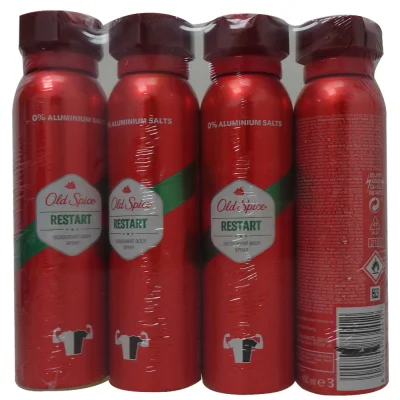 Old Spice spray deodorant 4X150 ml. Resart.
