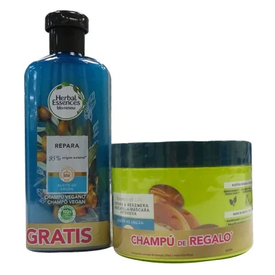 Herbal Essence pack mask 450 ml. Repair & regenerate + shampoo 250 ml. Argan.