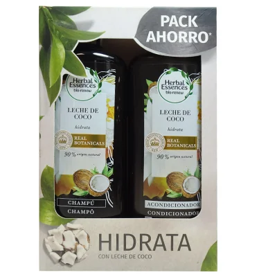 Herbal essence pack shampoo 400 ml. + conditioner 400 ml. Hydration with coconut milk.