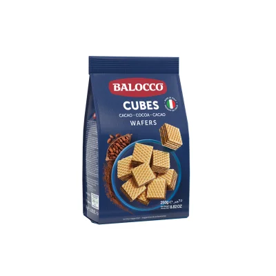 Balocco Wafer Cubes 250gr Cocoa