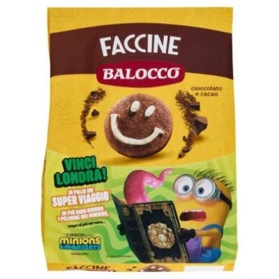 Balocco Biscotti Faccine con Cioccolato e Nocciole Gr.700