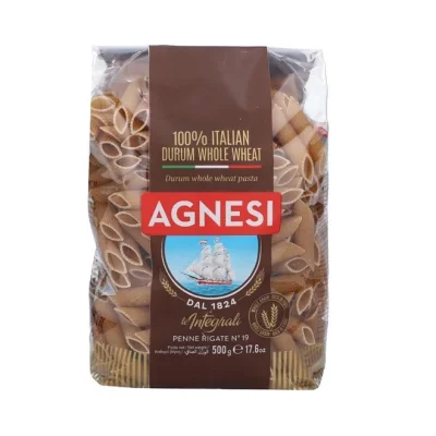AGNESI penne rigate whole wheat No 19 500g