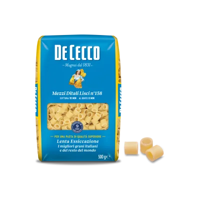 De Cecco Pasta N°158 Mezzi Ditali Lisci 500gr