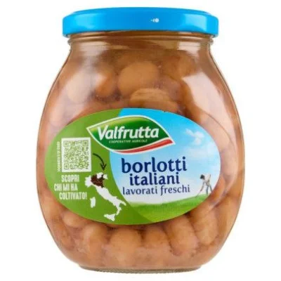 Valfrutta Fagioli Borlotti Italiani in Vetro Gr.360