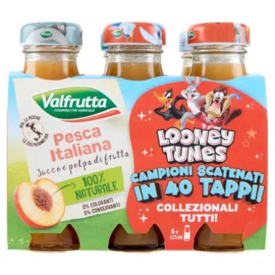 Valfrutta Succo e Polpa di Pesca Italiana Pz.6 X Ml.125