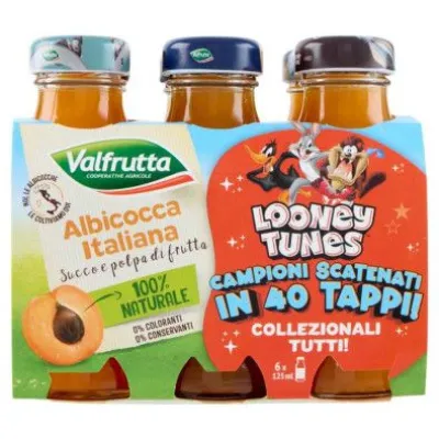 Valfrutta Succo e Polpa di Albicocca Italiana Pz.6 X Ml.125