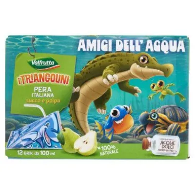 Valfrutta i Triangolini Succo e Polpa di Pera Italiana Brick Pz.12 X Ml.100