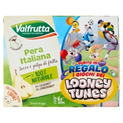 Valfrutta Succo e Polpa di Pera Italiana Pz.6 X Ml.200