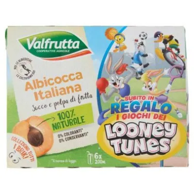 Valfrutta Succo e Polpa di Albicocca Italiana Pz.6 X Ml.200