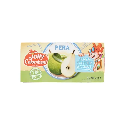 Jolly Colombani 3x 200ml Juice Pear No Sugar