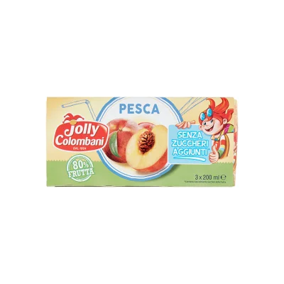 Jolly Colombani 3x 200ml Juice Peach No Sugar