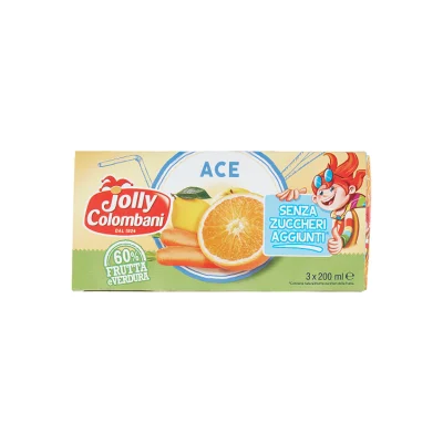 Jolly Colombani 3x 200ml Juice Ace No Sugar