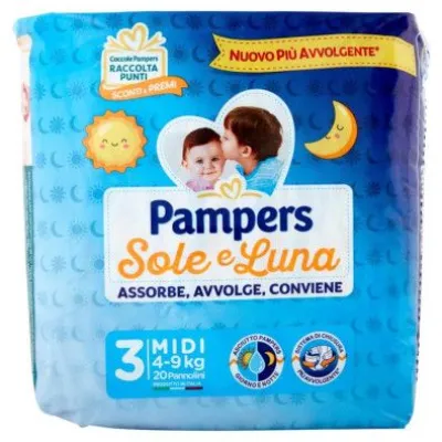Pampers Pannolini Sole e Luna Taglia 3 da 4 a 9 Kg