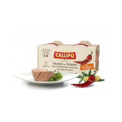 Callipo Tuna Slices Olive Oil & Chili Pepper 2x70gr in Cans