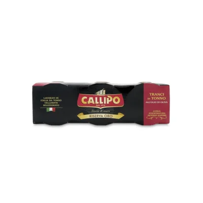 Callipo Slices Tuna Olive Oil Reserve Gold 3x70gr in Cans