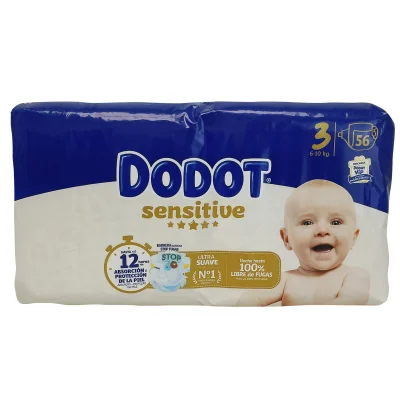 Dodot diapers 56 u. Sensitive 6-10 kg. Size 3+.