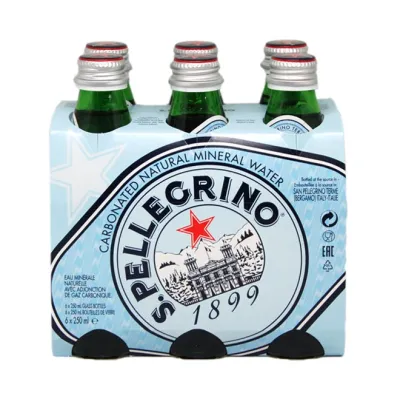 SAN PELLEGRINO Italian sparkling natural water 6x250ml