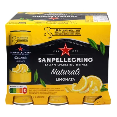 can SAN PELLEGRINO Italian Sparkling Drinks lemon 6x330ml