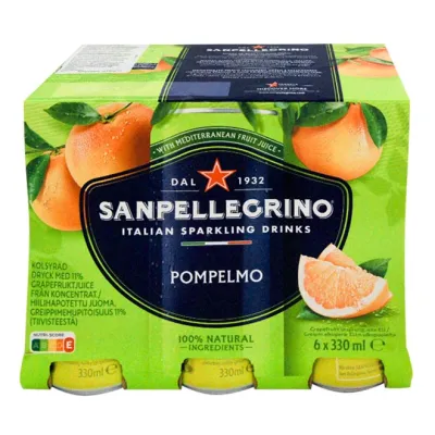 can SAN PELLEGRINO Italian Sparkling Drinks grapefruit 6x330ml