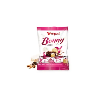 Vergani Nougat Bonny 130gr Soft Covered with White & Dark Chocolate