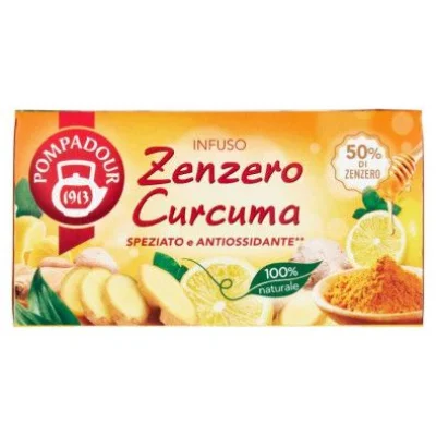 Pompadour Infuso Zenzero e Curcuma 20 Filtri