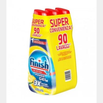FINISH GEL ΠΛΥΝΤΗΡΙΟΥ ΠΙΑΤΩΝ LEMON ΣΕΤ 600ml 90Μ